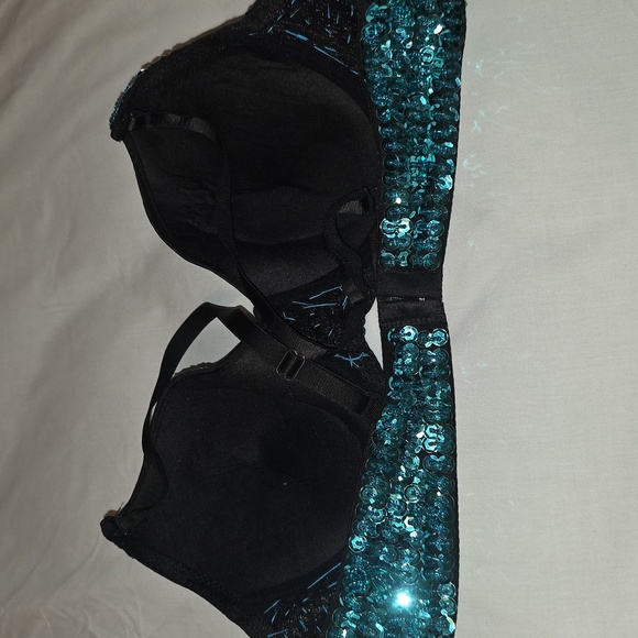 Sequin Embellished Teal Bra - Picture 5 of 6